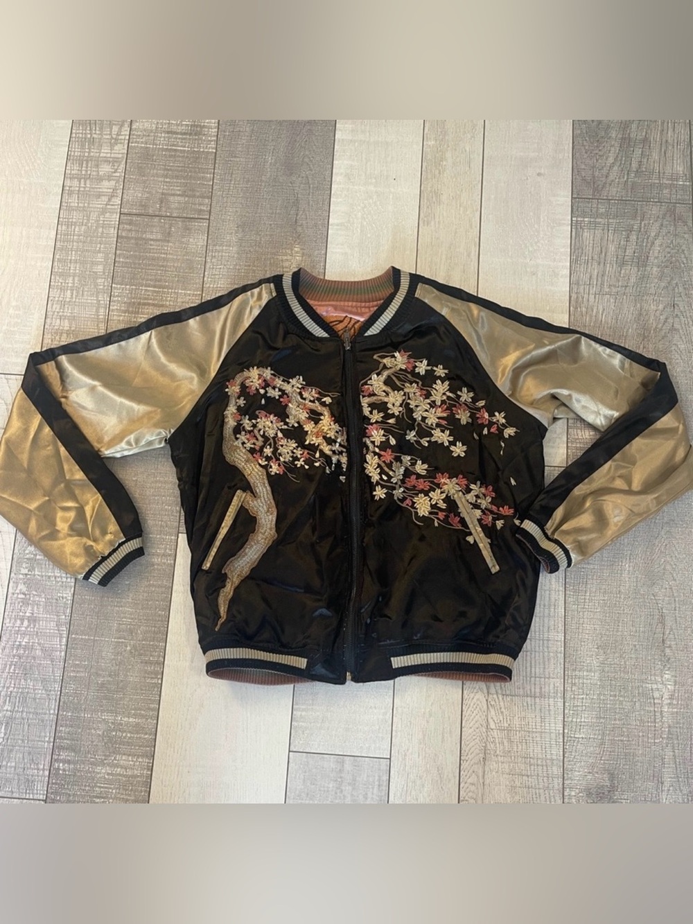 NWT LF Blossom Tree/Skull Reversible Bomber Jacket Medium